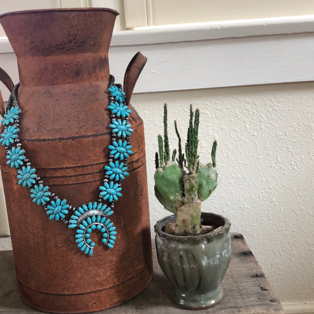 Turquoise squash blossom